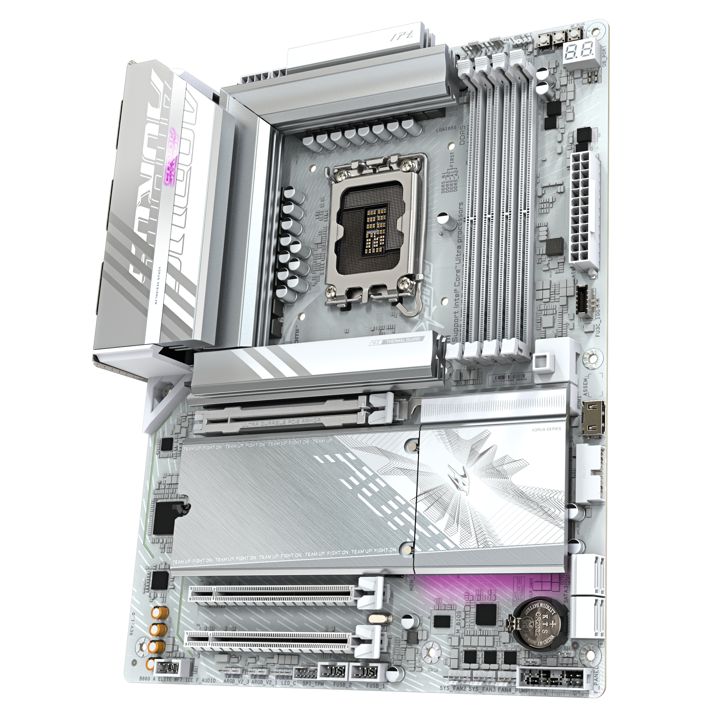 Bekijk afbeelding 4 van Gigabyte 1851 B860 AORUS ELITE WIFI7 ICE - DDR5/3xM.2/DP